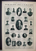 Original Old Vintage Print 1917 Officers Roll Honour Portraits King Country