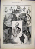 Original Old Antique Print 1889 Brighton Election Townhall Voting Sketch 19th