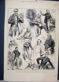 Original Old Antique Print Sketches House Commons Debates Procedure 1882 Men
