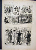 Old Antique Print Irish Land League Agitation Meeting Brookborough 1880 19th