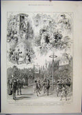 Old Antique Print Fresco Fayre Grosvenor Hospital Women Children Albert