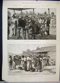 Old Antique Print Panama Ship Canal Labourers Tally Women 1888 Tabemilla 19th