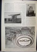 Old Antique Print 1910 Grooved Dunlop Tyre Phantom Machine Daimler Advert 20th