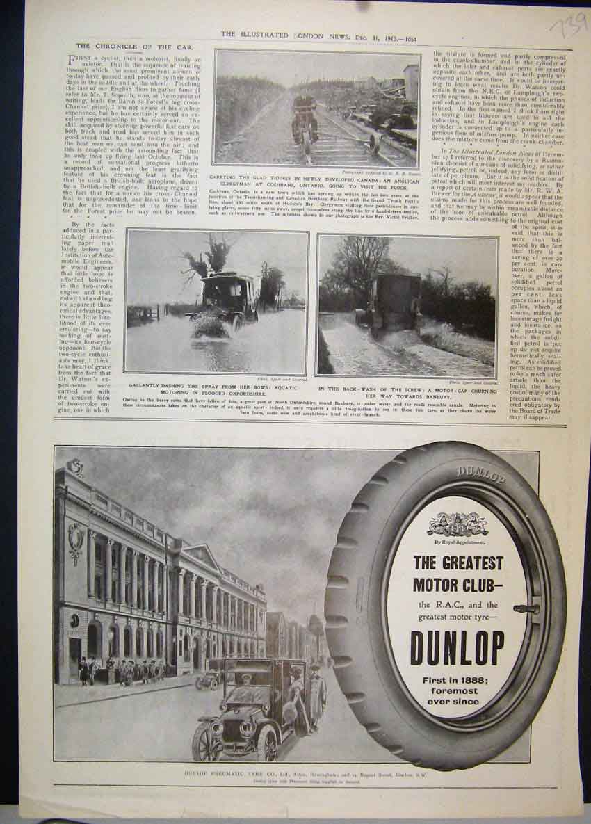 Original Old Antique Print Motor Tyre Dunlop Pneumatic Car 1910 Advert 20th