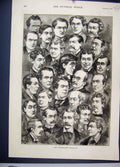 Original Old Antique Print Pictorial World Playfellow Portraits 1881 Victorian