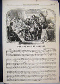 Original Old Antique Print Sheet Music For Sake Company 1854 19th