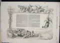 Original Old Antique Print 1851 River Boat Cross Medieval 19th