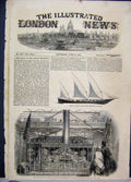 Original Old Antique Print Great Exhibition Jewels North Nave Sampan Ship 1851