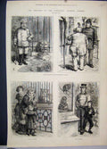 Old Antique Print Zoological Garden Monkey Cat Thick Skinned Animals 1880 19th