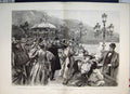 Original Old Antique Print 1896 Riviera Concert Terrace Casino Monte Carlo Art