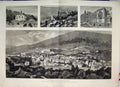 Antique Old Print 1880 Queen Baden Greek Chapel Alte Schlos Friedrichsbad 19th