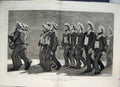 Original Old Antique Print 1876 Blue Jackets Marching Church Men Sketch 19th