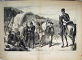Original Old Antique Print 1870 Wounded German Siers Horses CartVictorian