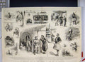 Original Old Antique Print Shooting Shores Sea Marmora Boars Dogs Gun