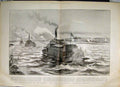 Original Old Antique Print 1897 Bombardment Metemmeh Egyptian Gunboats 19th