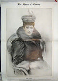 Original Old Antique Print C1880 Her Majesty Queen Charity Wilmhurst Colour 19th