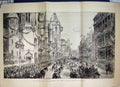 Old Antique Print 1897 Queens Diamond Jubilee Carriage Passing Law Courts 19th