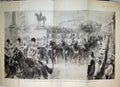 Original Old Antique Print 1897 Colonial Procession Trafalgar Square Mounties
