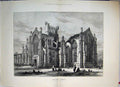 Original Old Antique Print 1881 Melrose Abbey Gravestones 19th Century