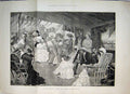Original Old Antique Print 1882 Afternoon Dance On Board Man-O-War Victorian