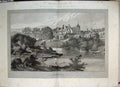 Original Old Antique Print English Homes Sandringham From Lake Swans Gardens1887