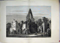 Original Old Antique Print Dryburgh Abbey Read Near Melrose 1883 19th