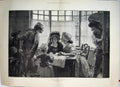 Original Old Antique Print Leaving Home Family Farewell Mother Sadness 1884 19th