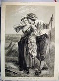 Original Old Antique Print Making Hay While The Sun Shines Innuendos 1874 19th