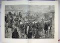 Original Old Antique Print 1877 War Turkish Troops Sinankeui To Kaceljevo 19th