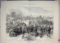 Original Old Antique Print 1877 Reserve Advancing To Front Before Plevna 19th