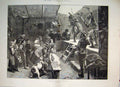 Original Old Antique Print 1876 A Wild West Indian Show Turtle Spectators 19th