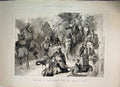 Original Old Antique Print Prince Wales Hunting Elephants Nullah Swamp 1876 19th
