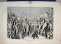 Original Old Antique Print 1876 Arrival Prince Wales Agra Chiefs Saluting 19th