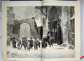 Original Old Antique Print C1880 Children Leaving School Snowy Day Outside 19th