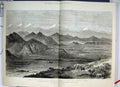 Original Old Antique Print 1879 City Cabulview Hill Above British Camp Victorian