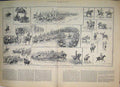 Original Old Antique Print 1884 Military Tournament Horses Agricultural Hall
