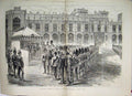 Original Old Antique Print 1882 Queen Addressing Troops Egypt Expedition 19th