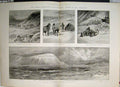 Original Old Antique Print 1895 Jackson Polar Expedition Windward 19th