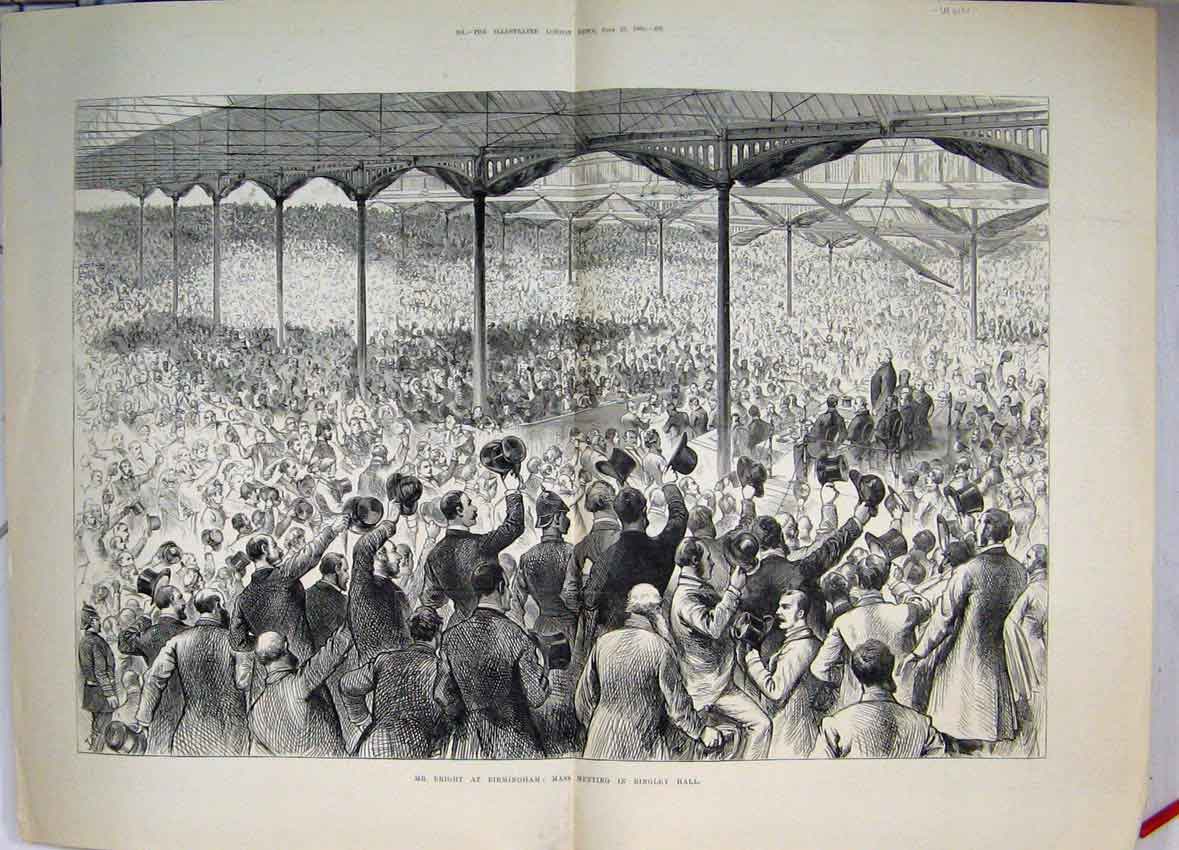 Original Old Antique Print 1854 Charge Light Cavalry At Balaclava Fighting 19th
