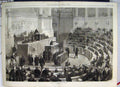 Original Old Antique Print 1870 Debate In The French Corps Legislatif Victorian
