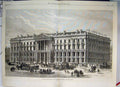 Original Old Antique Print 1870 Proposed General Post Office St Martins-Le Grand