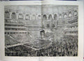 Original Old Antique Print Opening Colonial Indian Exhibition By Queen 1886 19th