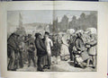 Original Old Antique Print Hiring And Statute Fair In North England 1881 19th