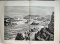 Original Old Antique Print Nile Expedition Towing Whale Boats Cataract 1884 19th