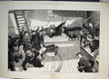 Original Old Antique Print Sling The Monkey On Board Hms Inconstant 1882 19th