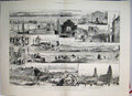 Original Old Antique Print Calais And New Canal Under Construction 1883 19th