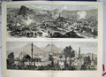 Original Old Antique Print Views City Erzeroum Town Citadel Kars 1877 Victorian