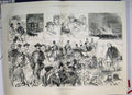 Original Old Antique Print Mr Gladstone Speech In Midlothian Bonfire 1879 19th