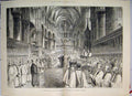 Original Old Antique Print Enthronement New Archbishop Canterbury 1883 Victorian