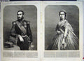 Original Old Antique Print Leop2Nd King Queen Belgians 1866 Portraits